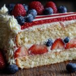 American Flag Cake with Berries (4th of July Cake)