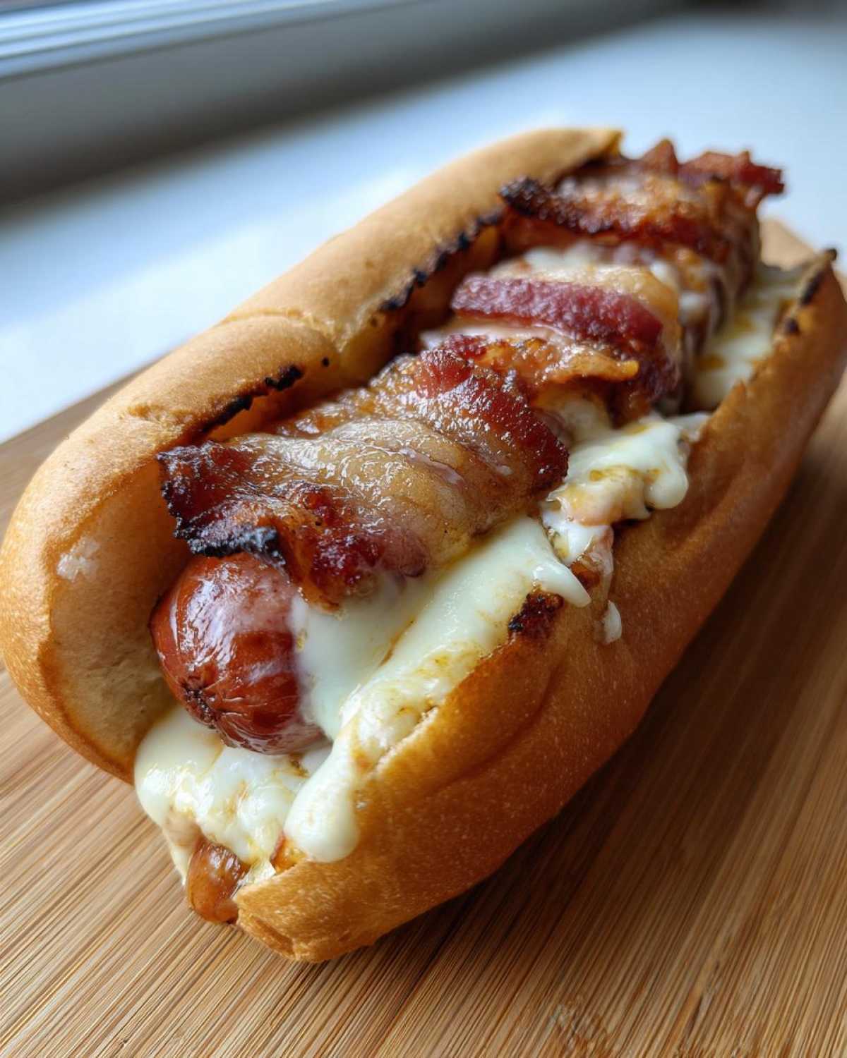 Bacon-Wrapped Cheese-Stuffed Hot Dogs (Grill Recipe) - detail 3