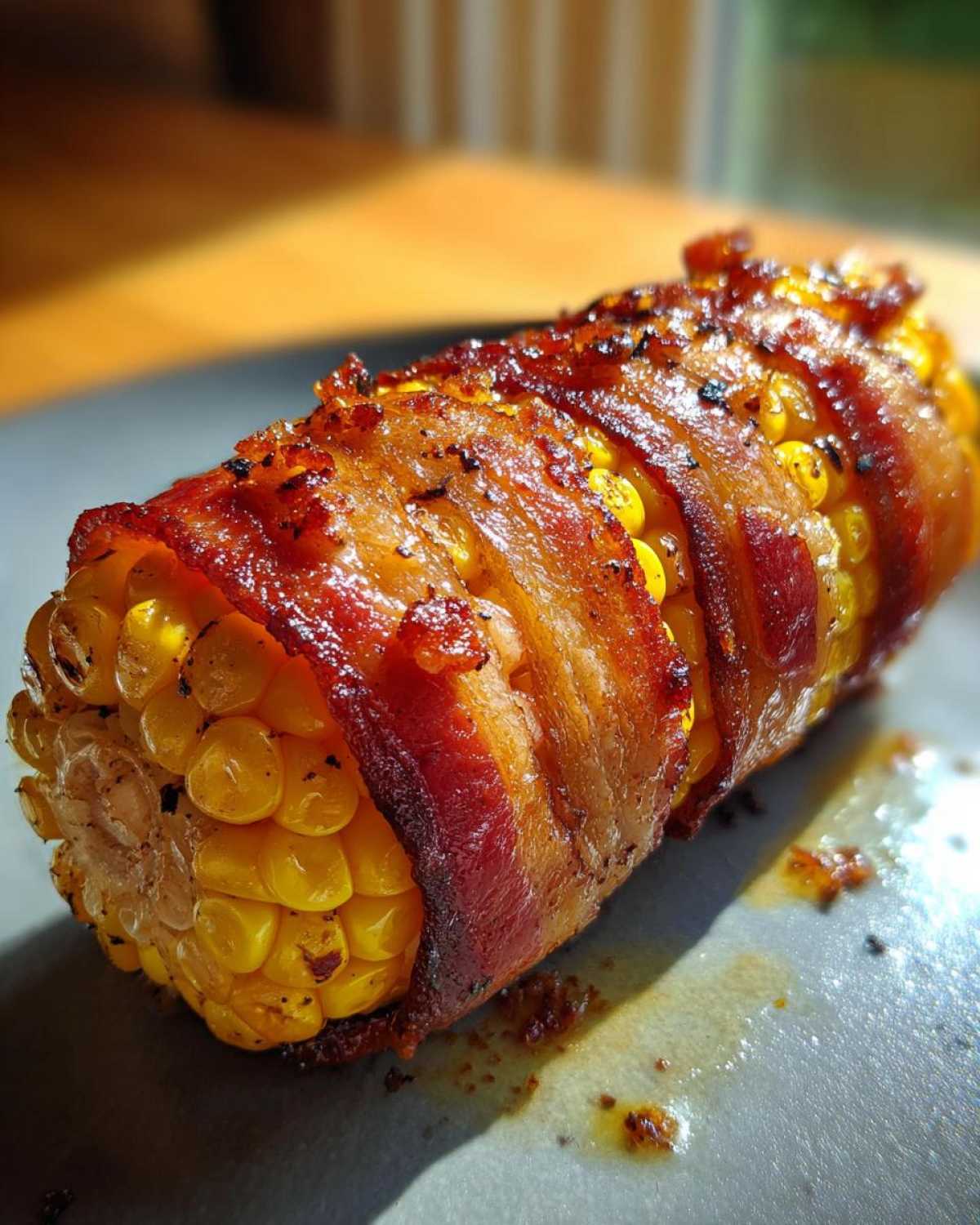 Bacon-Wrapped Grilled Corn on the Cob - detail 1