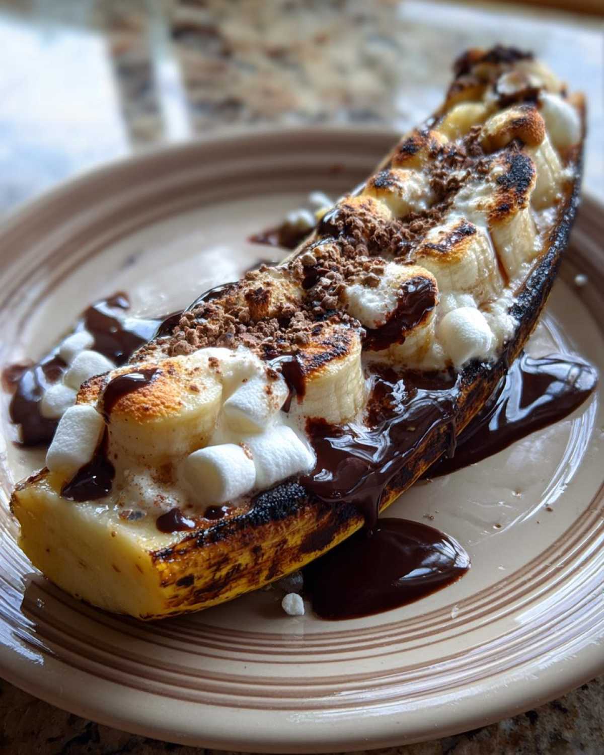 Campfire Banana S’mores Boats (Grilled Banana Dessert) - detail 2