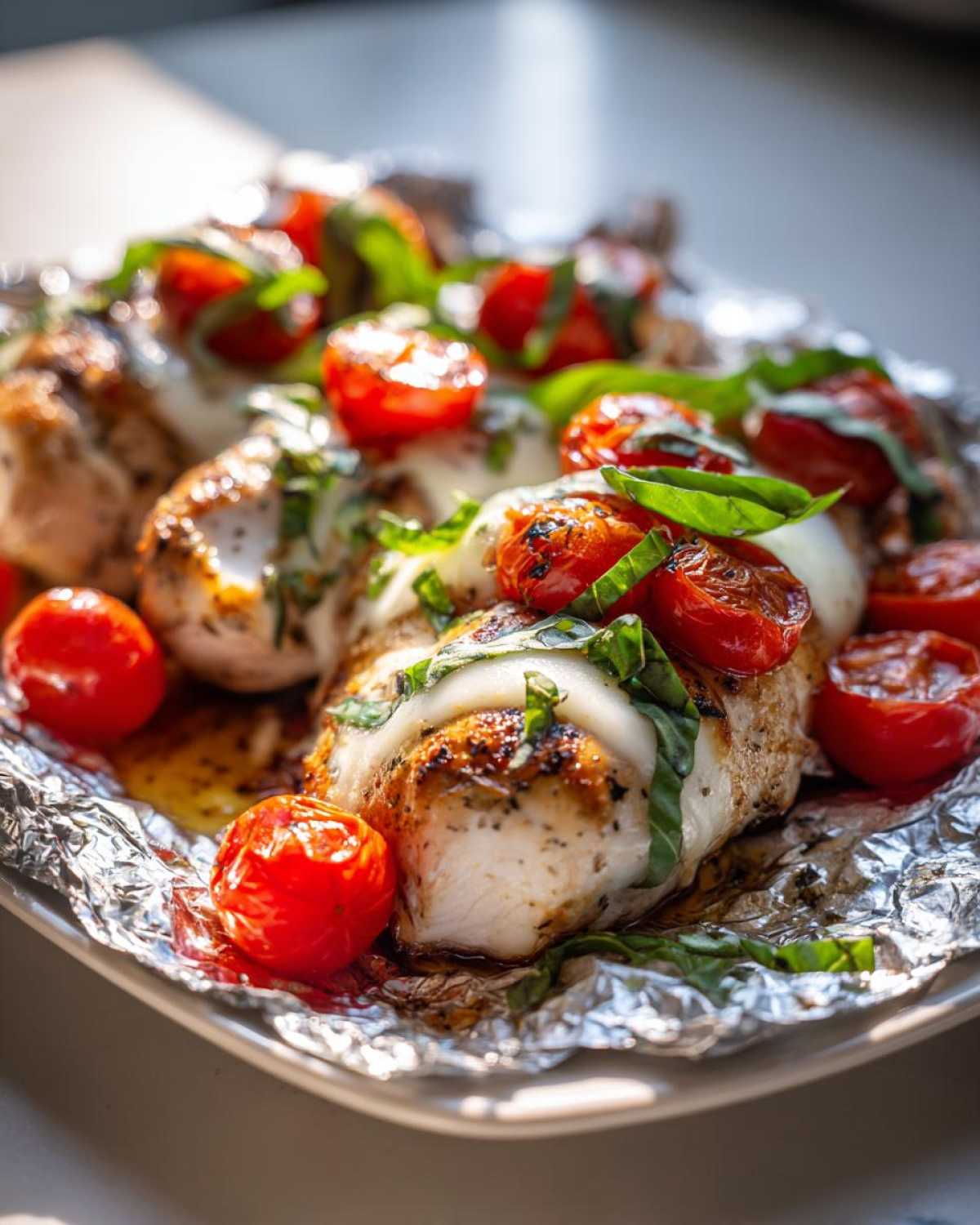 Caprese Chicken Foil Packets (Low-Carb Dinner) - detail 4