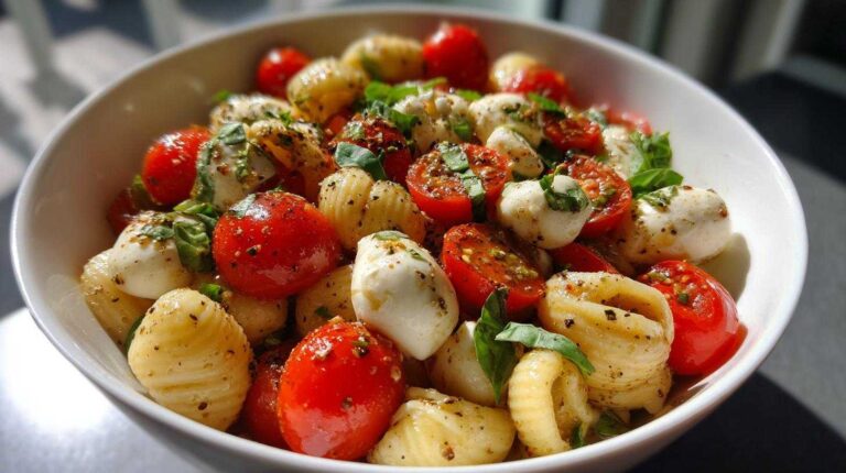 Caprese Pasta Salad (Tomato, Mozzarella & Basil Pasta)