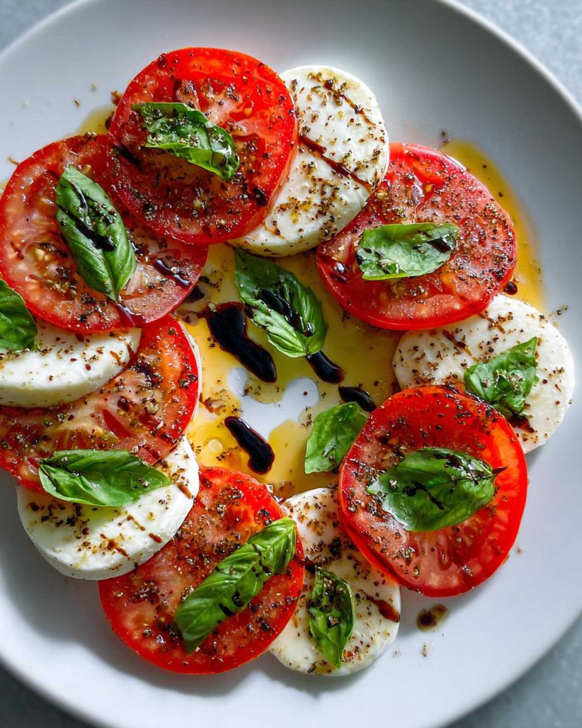 Caprese Salad with Mozzarella & Basil (Easy Summer Salad) - detail 2