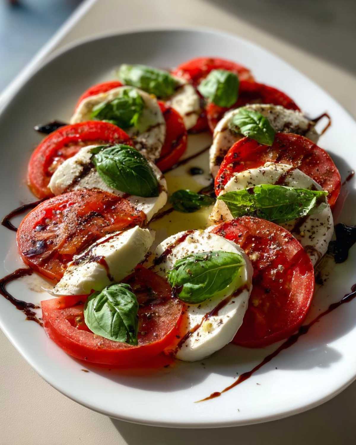 Caprese Salad with Mozzarella & Basil (Easy Summer Salad) - detail 3