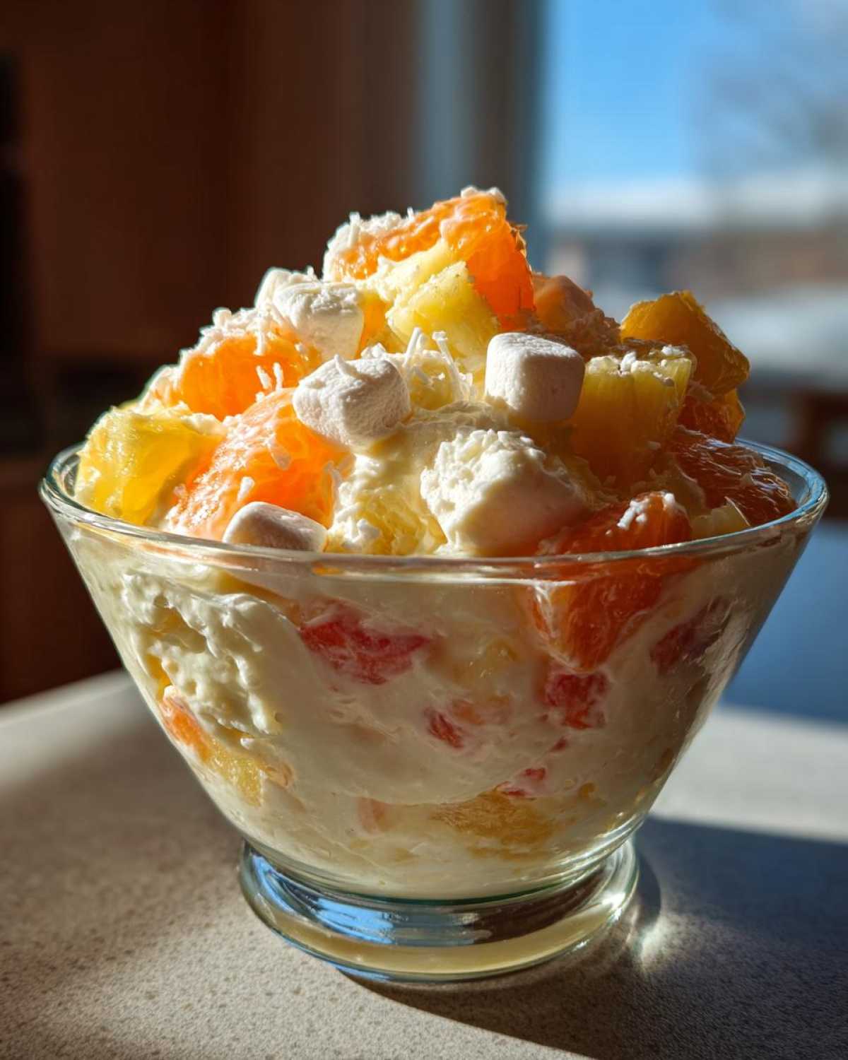 Classic Ambrosia Fruit Salad (Tropical Potluck Dessert) - detail 3