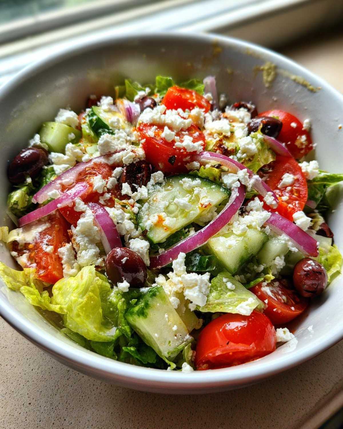 Classic Greek Salad with Homemade Dressing - detail 1