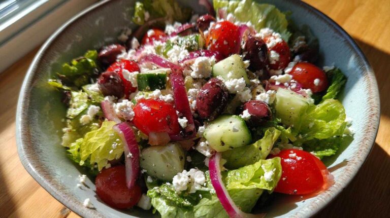 Classic Greek Salad with Homemade Dressing