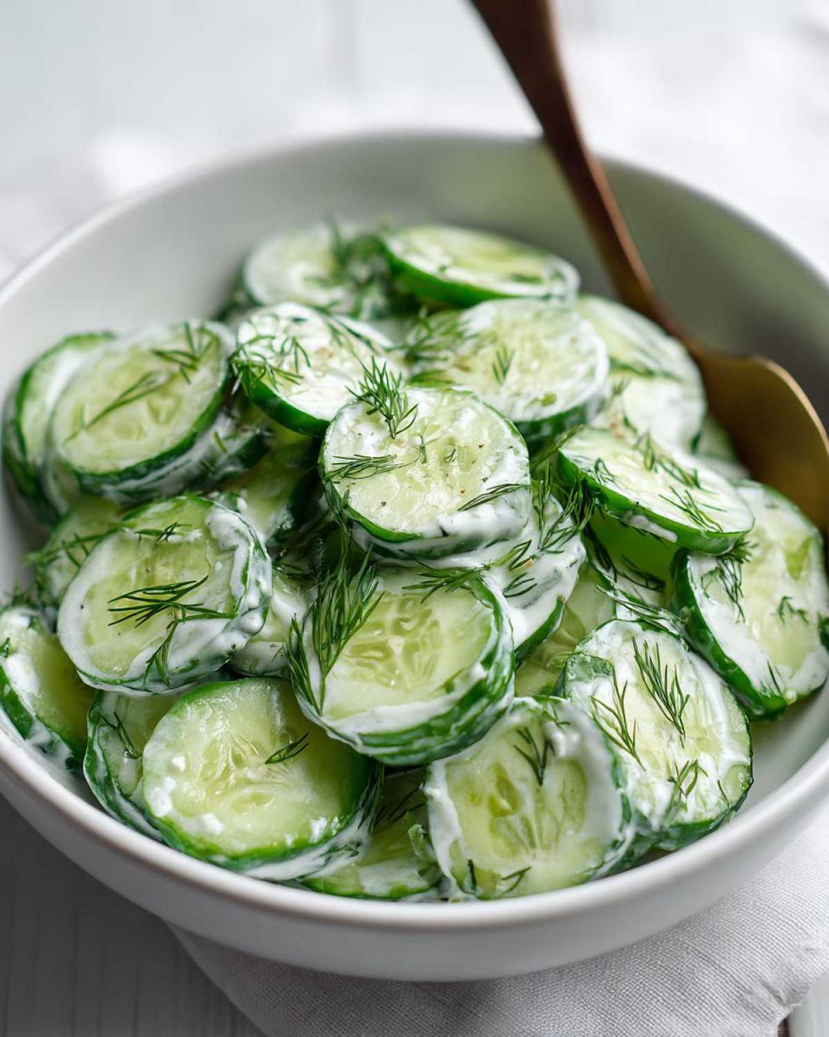 Creamy Cucumber Salad with Dill (Cool Summer Side) - detail 2