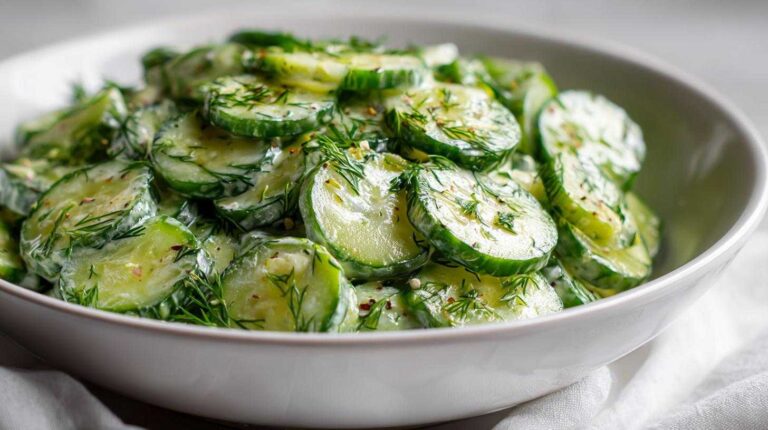 Creamy Cucumber Salad with Dill (Cool Summer Side)