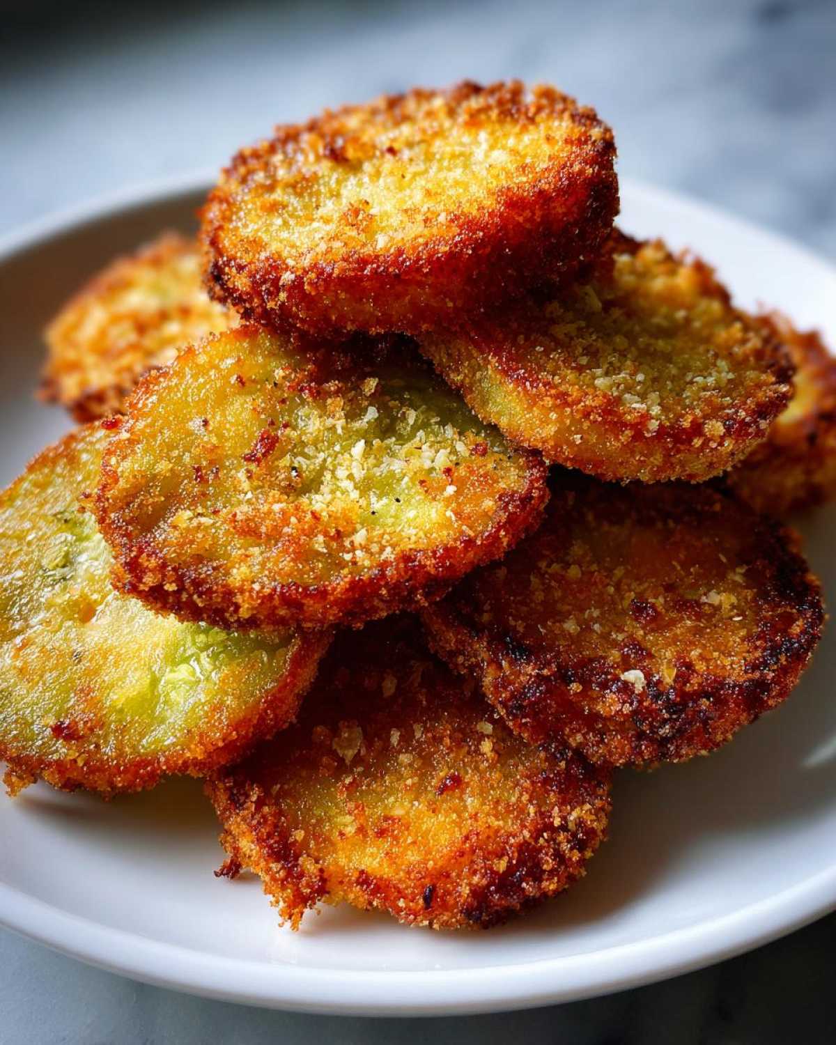 Crispy Fried Green Tomatoes (Southern Appetizer) - detail 2