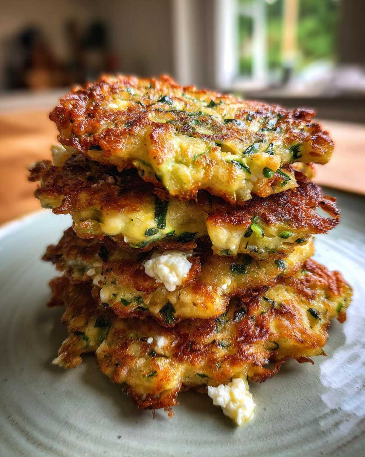 Crispy Zucchini Fritters with Feta (Healthy Appetizer) - detail 3