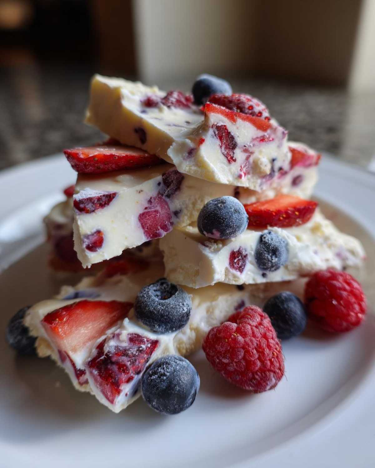 Frozen Yogurt Berry Bark (Healthy Frozen Snack) - detail 1