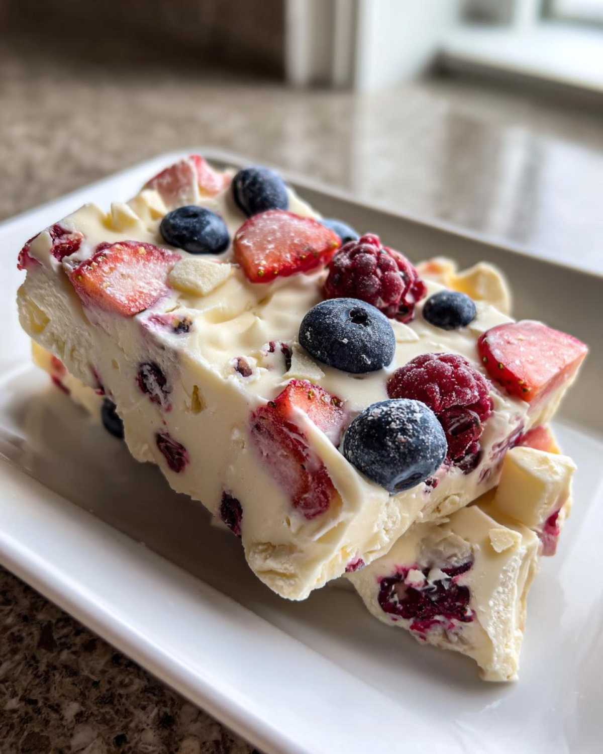 Frozen Yogurt Berry Bark (Healthy Frozen Snack) - detail 3