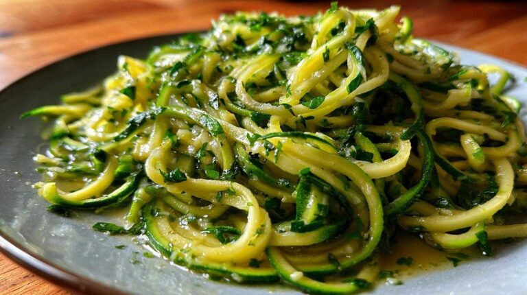 Garlic Parmesan Zucchini Noodles (Healthy Pasta Alternative)