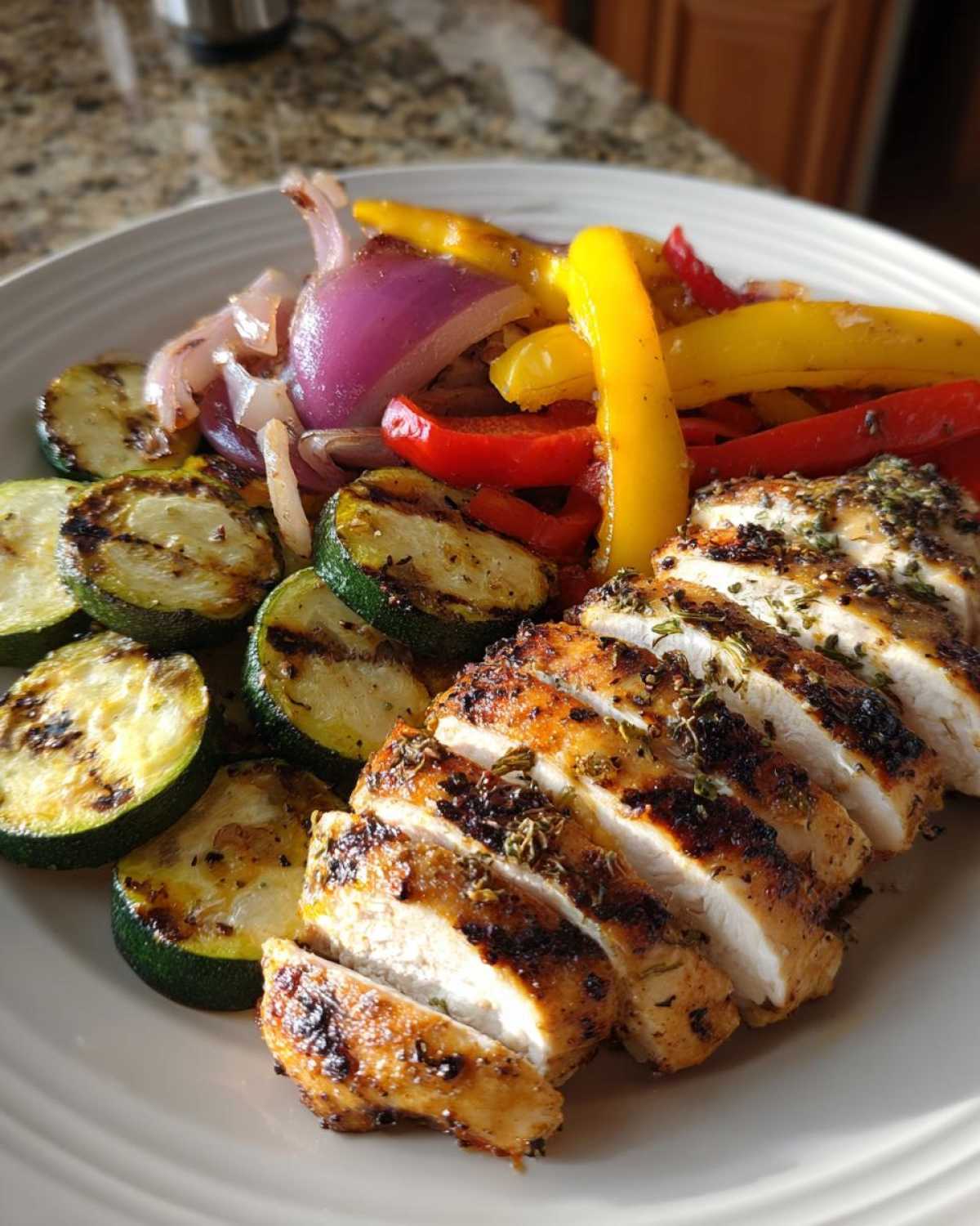 Grilled Lemon Herb Chicken & Veggies (Light Summer Dinner) - detail 3