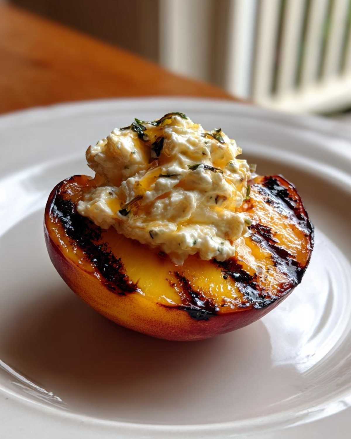 Grilled Peaches with Honey Mascarpone (Easy Grilled Dessert) - detail 1
