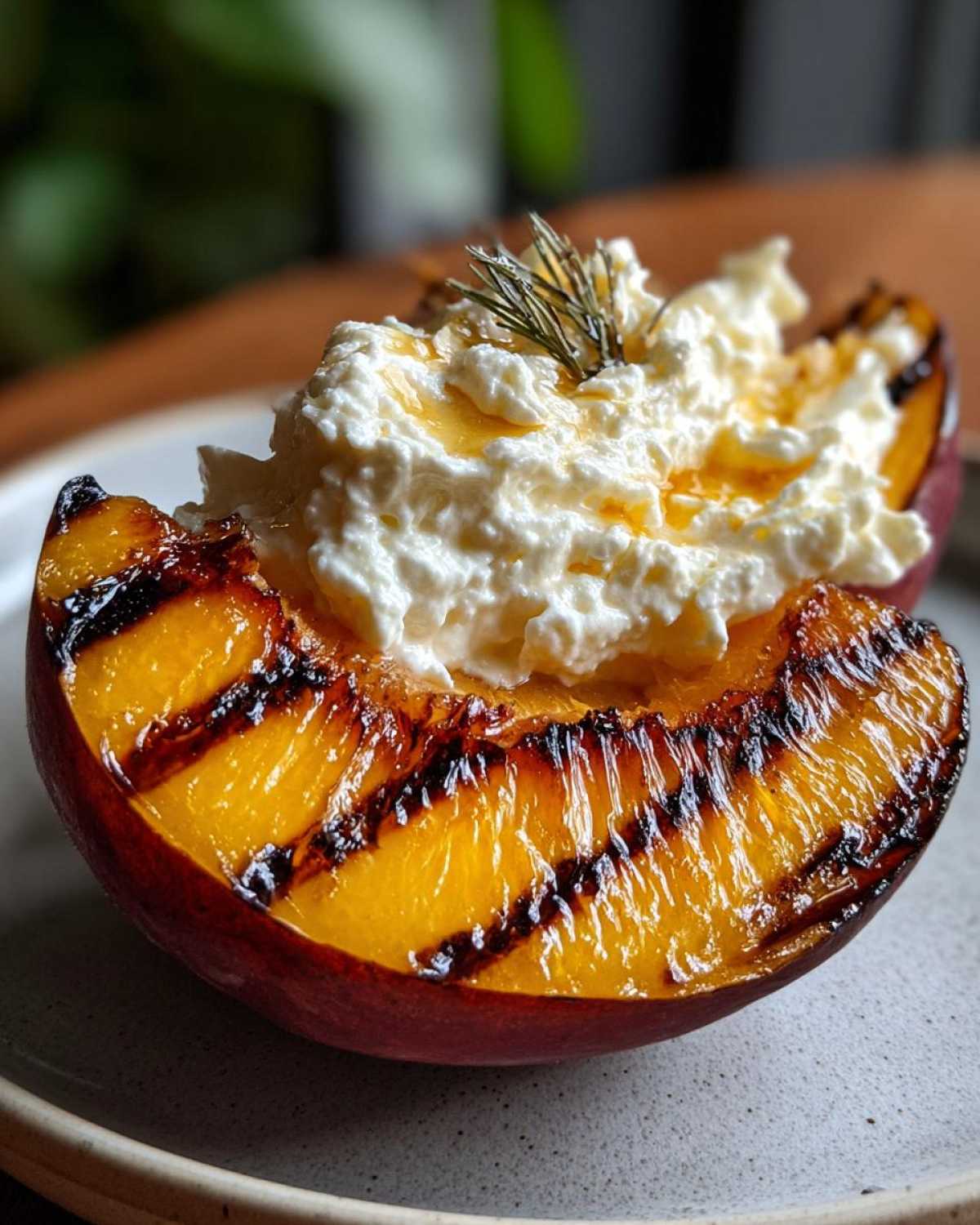 Grilled Peaches with Honey Mascarpone (Easy Grilled Dessert) - detail 3