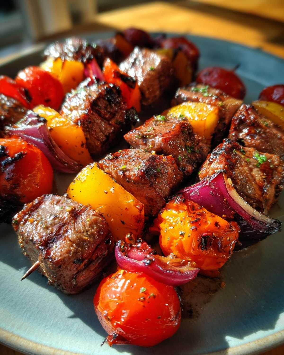 Grilled Steak Kebabs with Vegetables - detail 1
