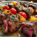 Grilled Steak Kebabs with Vegetables