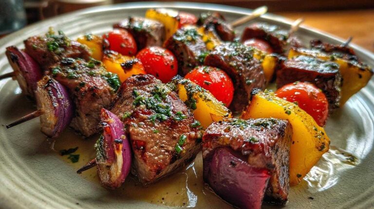 Grilled Steak Kebabs with Vegetables