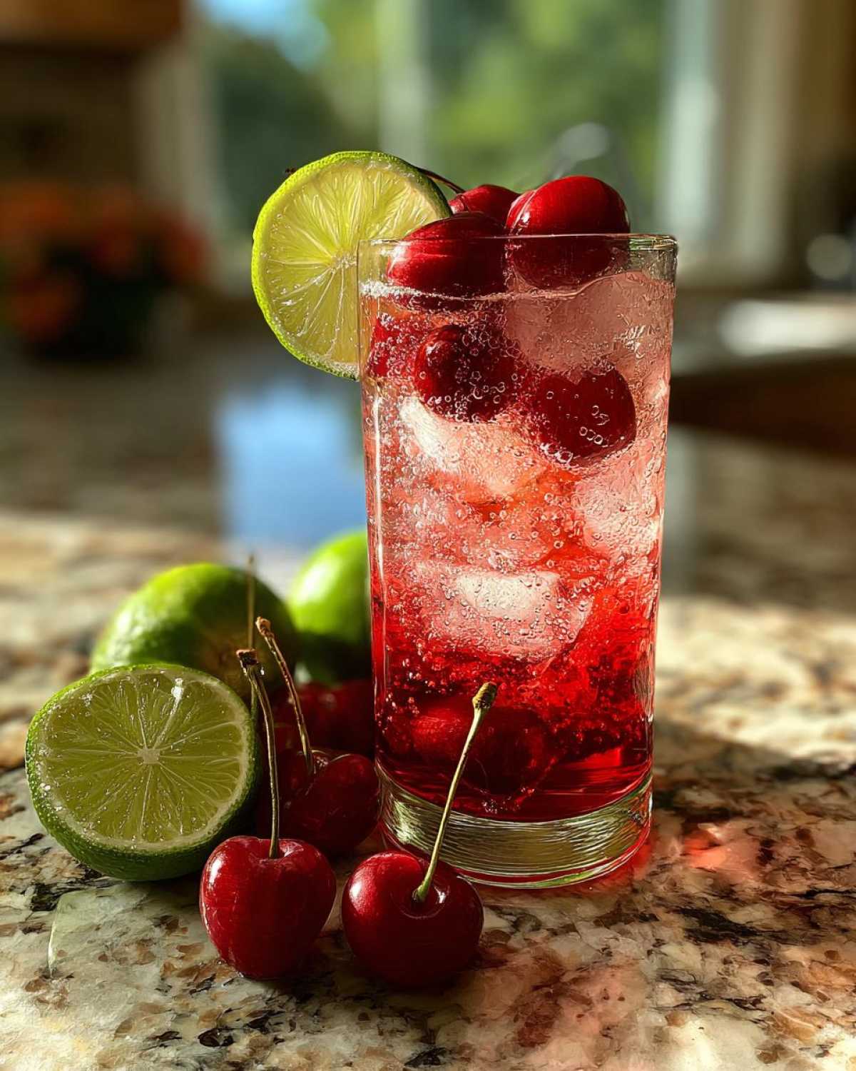 Homemade Cherry Limeade (Refreshing Summer Drink) - detail 1