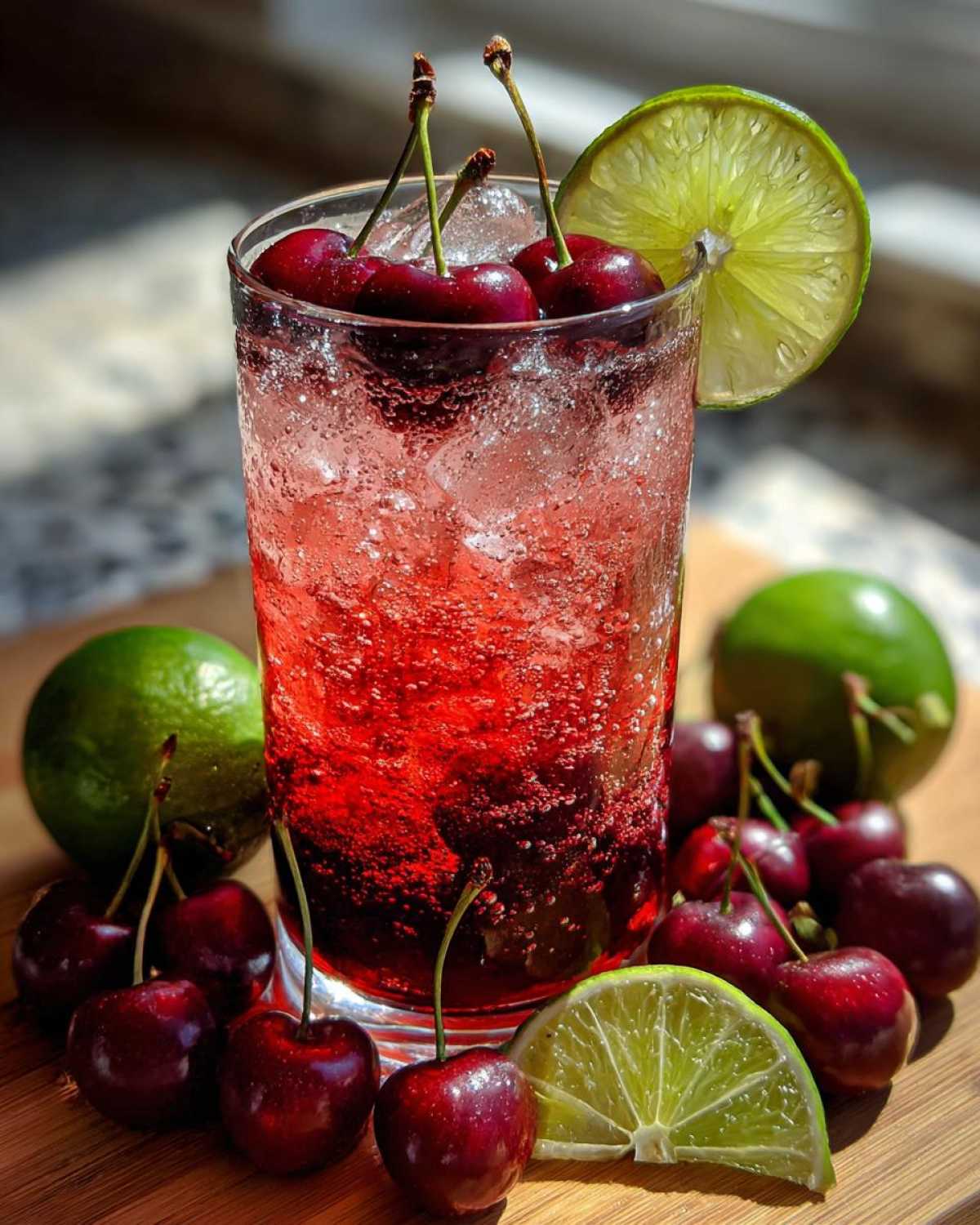 Homemade Cherry Limeade (Refreshing Summer Drink) - detail 2