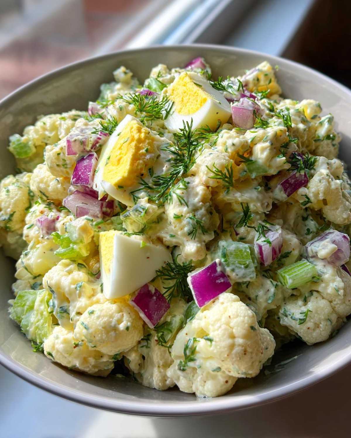 Keto Cauliflower “Potato” Salad (Low-Carb Summer Side) - detail 1