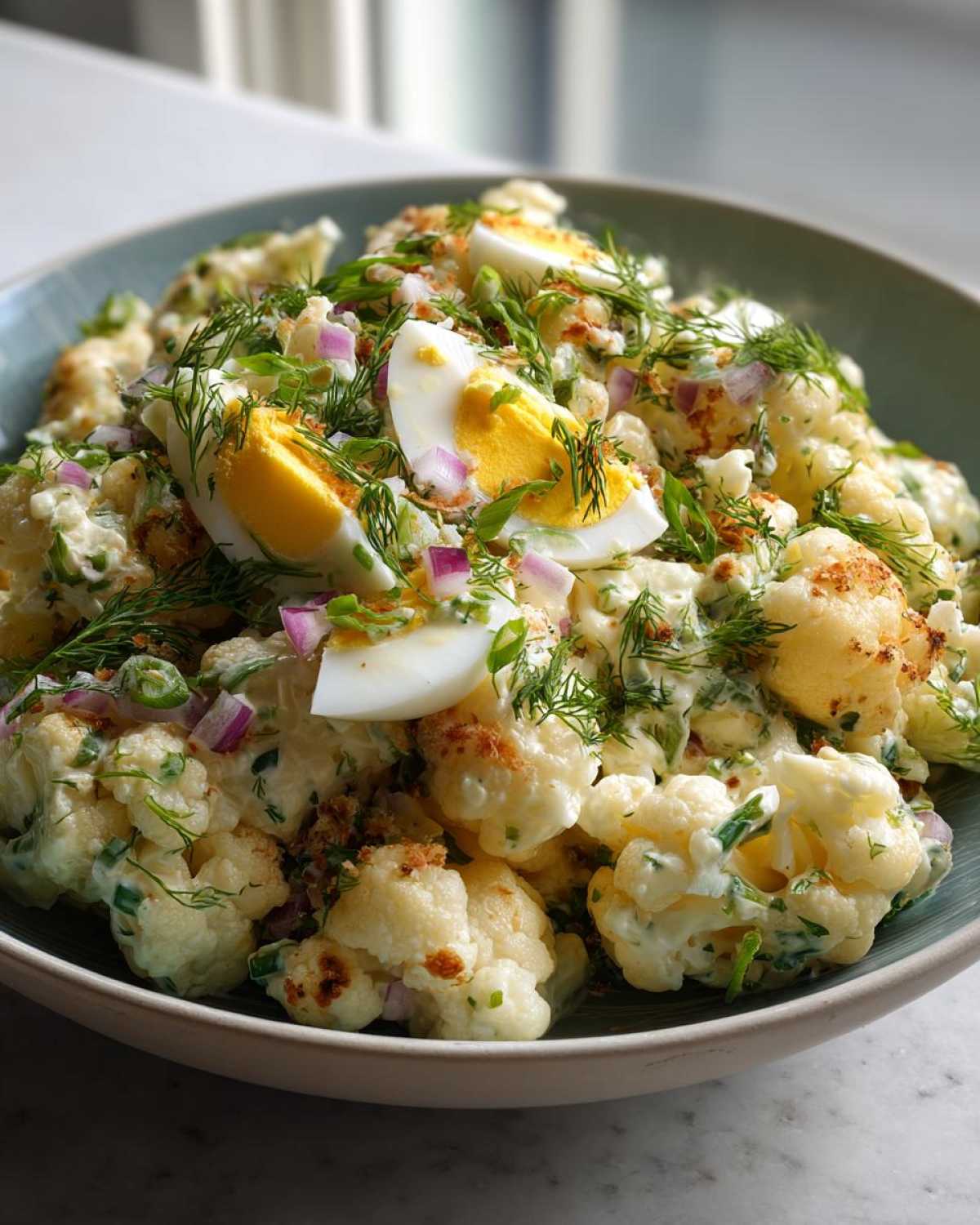 Keto Cauliflower “Potato” Salad (Low-Carb Summer Side) - detail 3