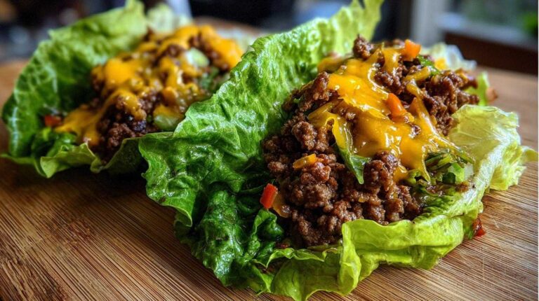 Keto Cheeseburger Lettuce Wraps (Low-Carb Burger)