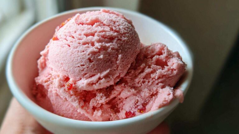 Keto Strawberry Ice Cream (Sugar-Free, No Churn)