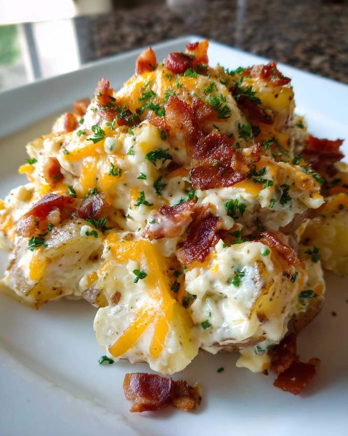 Loaded Baked Potato Salad (with Bacon & Cheddar) - detail 2