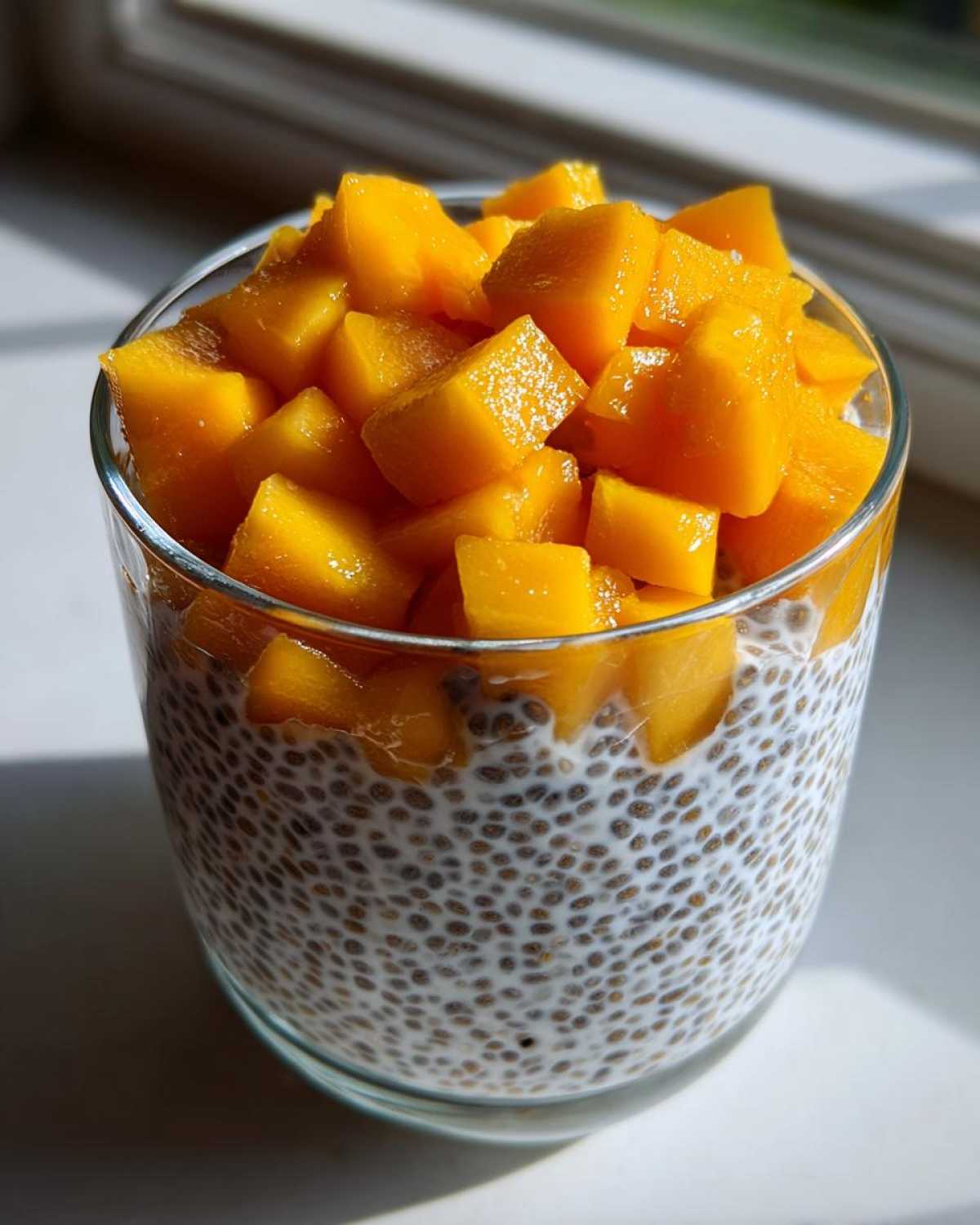 Mango Coconut Chia Pudding (Healthy Breakfast/Dessert) - detail 1