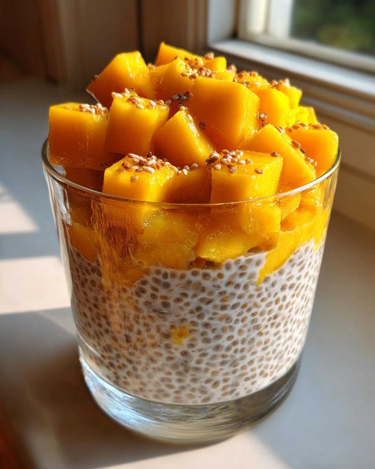 Mango Coconut Chia Pudding (Healthy Breakfast/Dessert) - detail 3