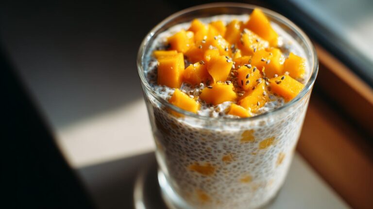 Mango Coconut Chia Pudding (Healthy Breakfast/Dessert)