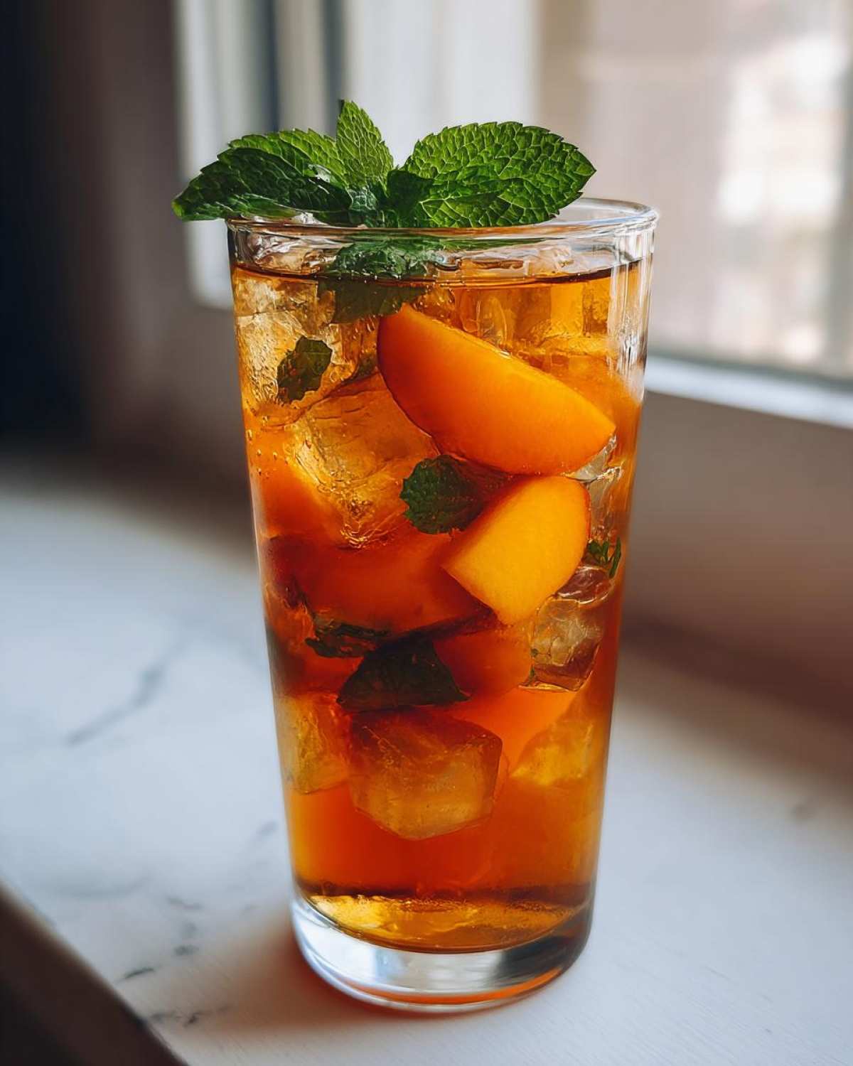 Peach Iced Tea (Cold Brewed Summer Tea) - detail 2