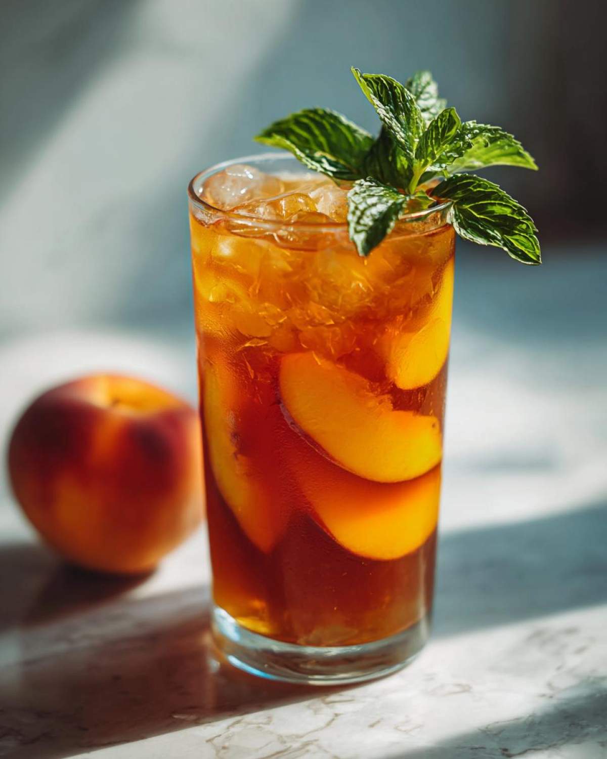 Peach Iced Tea (Cold Brewed Summer Tea) - detail 3