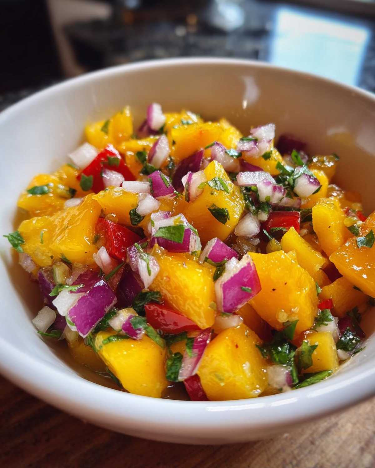 Peach Mango Salsa (Fresh Summer Appetizer) - detail 1