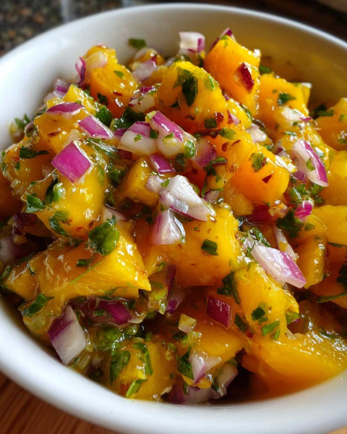 Peach Mango Salsa (Fresh Summer Appetizer) - detail 3