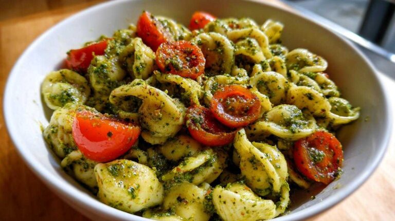 Pesto Pasta Salad with Cherry Tomatoes
