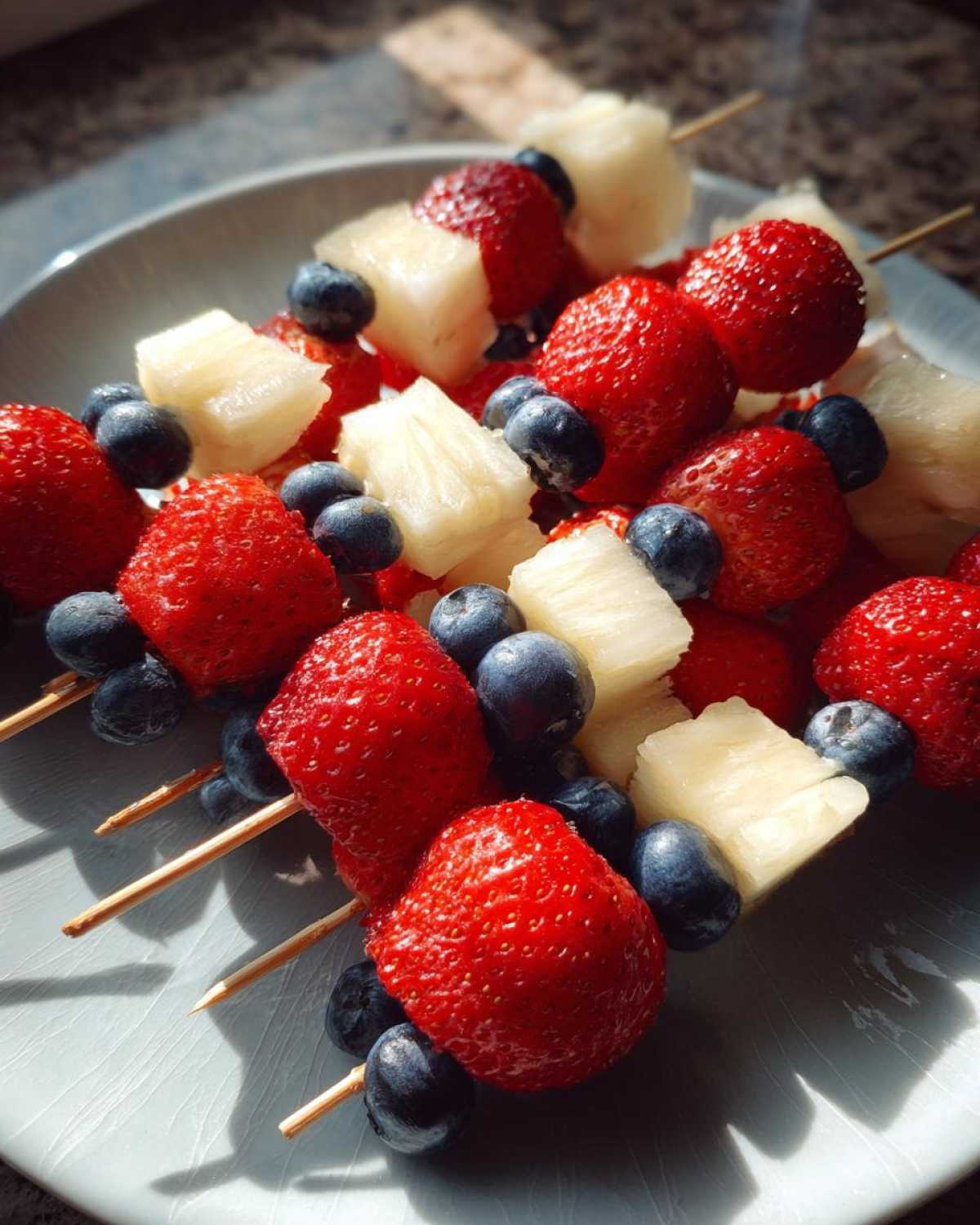 Red, White & Blue Fruit Skewers (Patriotic Healthy Snack) - detail 1