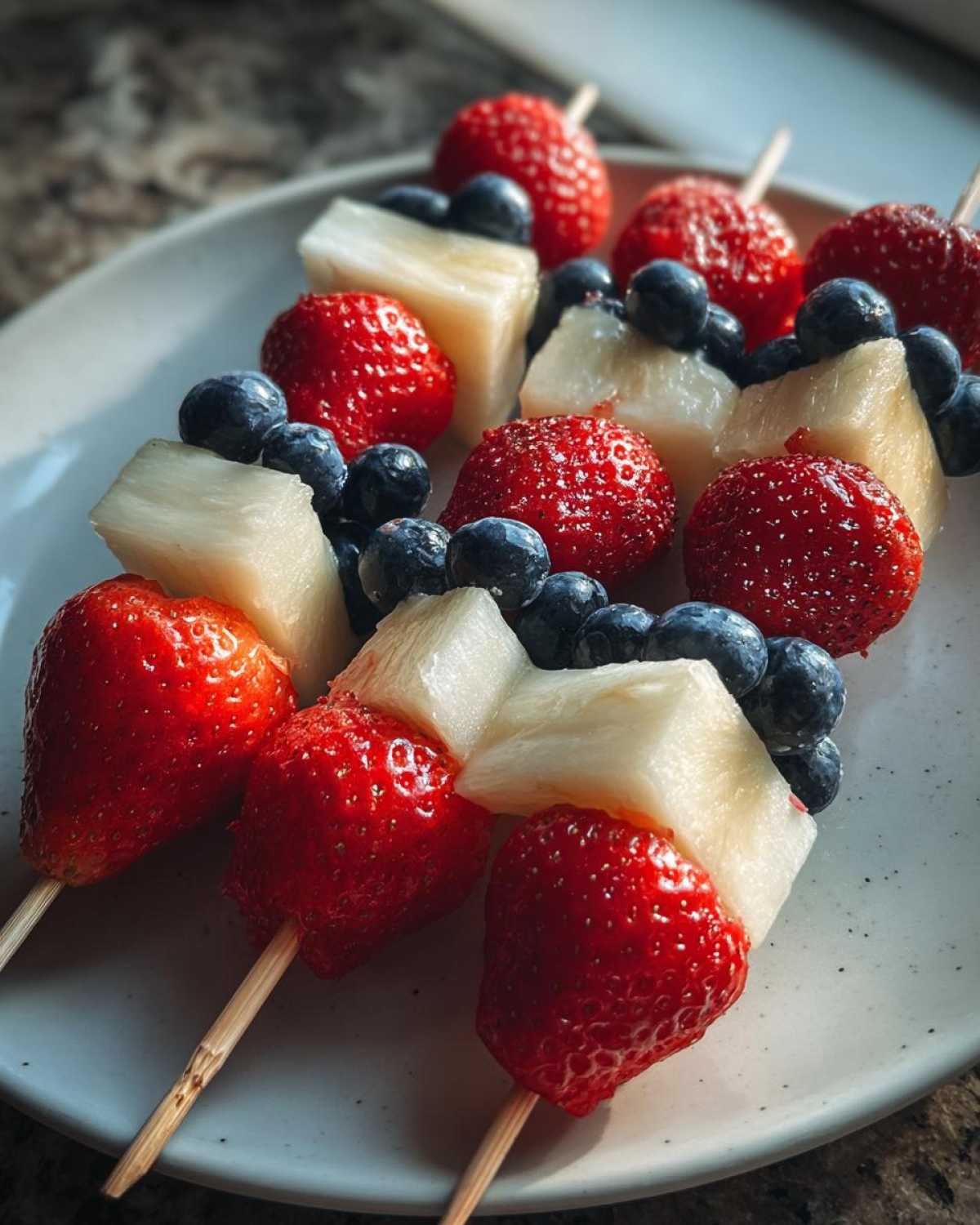 Red, White & Blue Fruit Skewers (Patriotic Healthy Snack) - detail 2