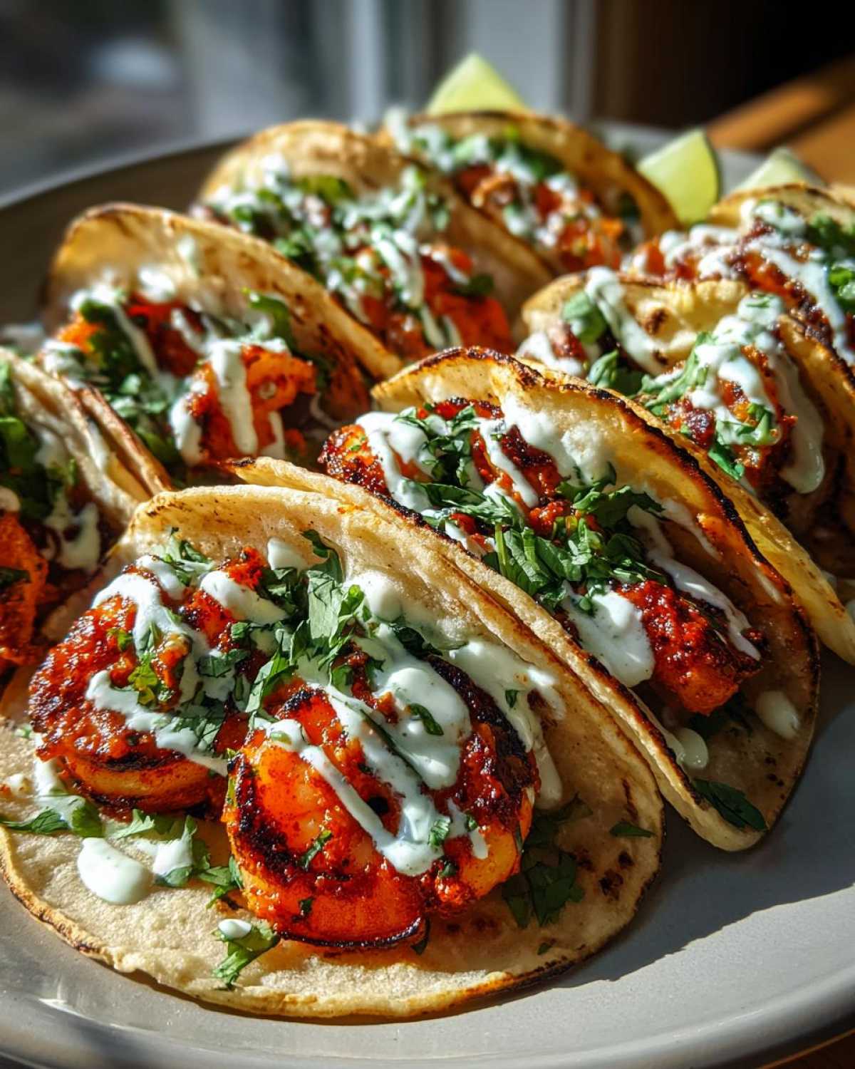 Spicy Grilled Shrimp Tacos with Lime Crema - detail 3