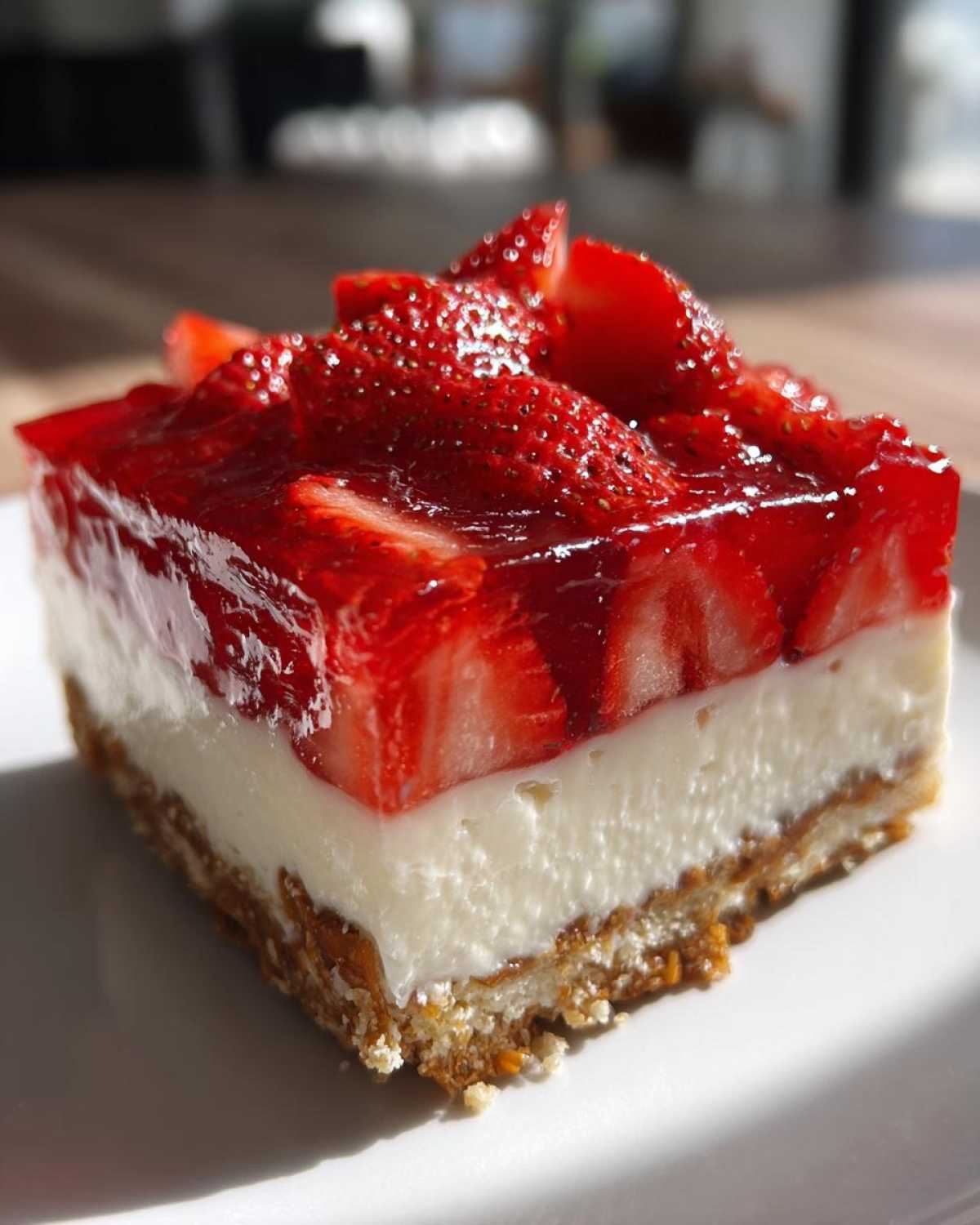 Strawberry Pretzel Salad (Retro Summer Dessert) - detail 1