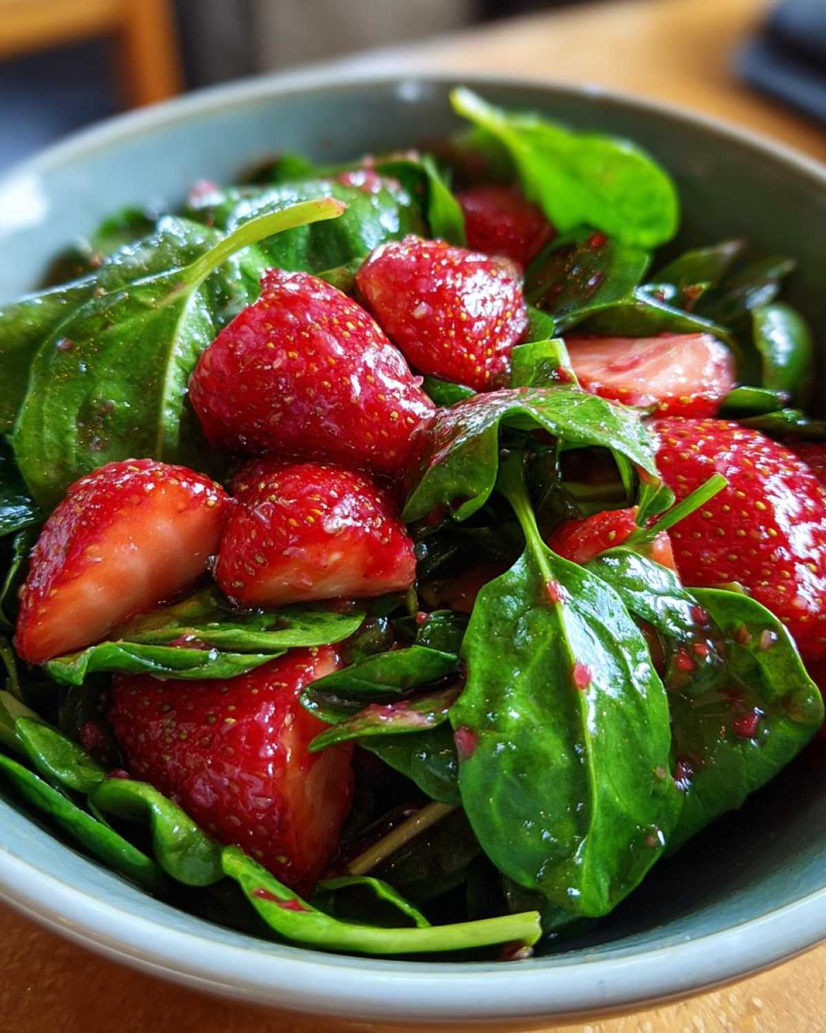 Strawberry Spinach Salad with Homemade Strawberry Vinaigrette - detail 3