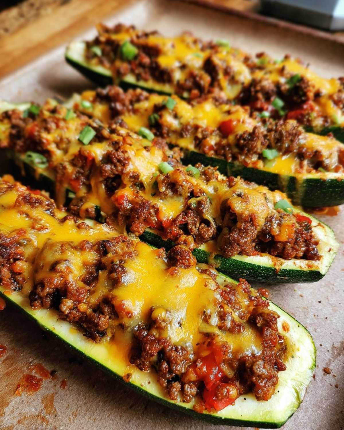 Taco Stuffed Zucchini Boats (Low-Carb Summer Meal) - detail 1
