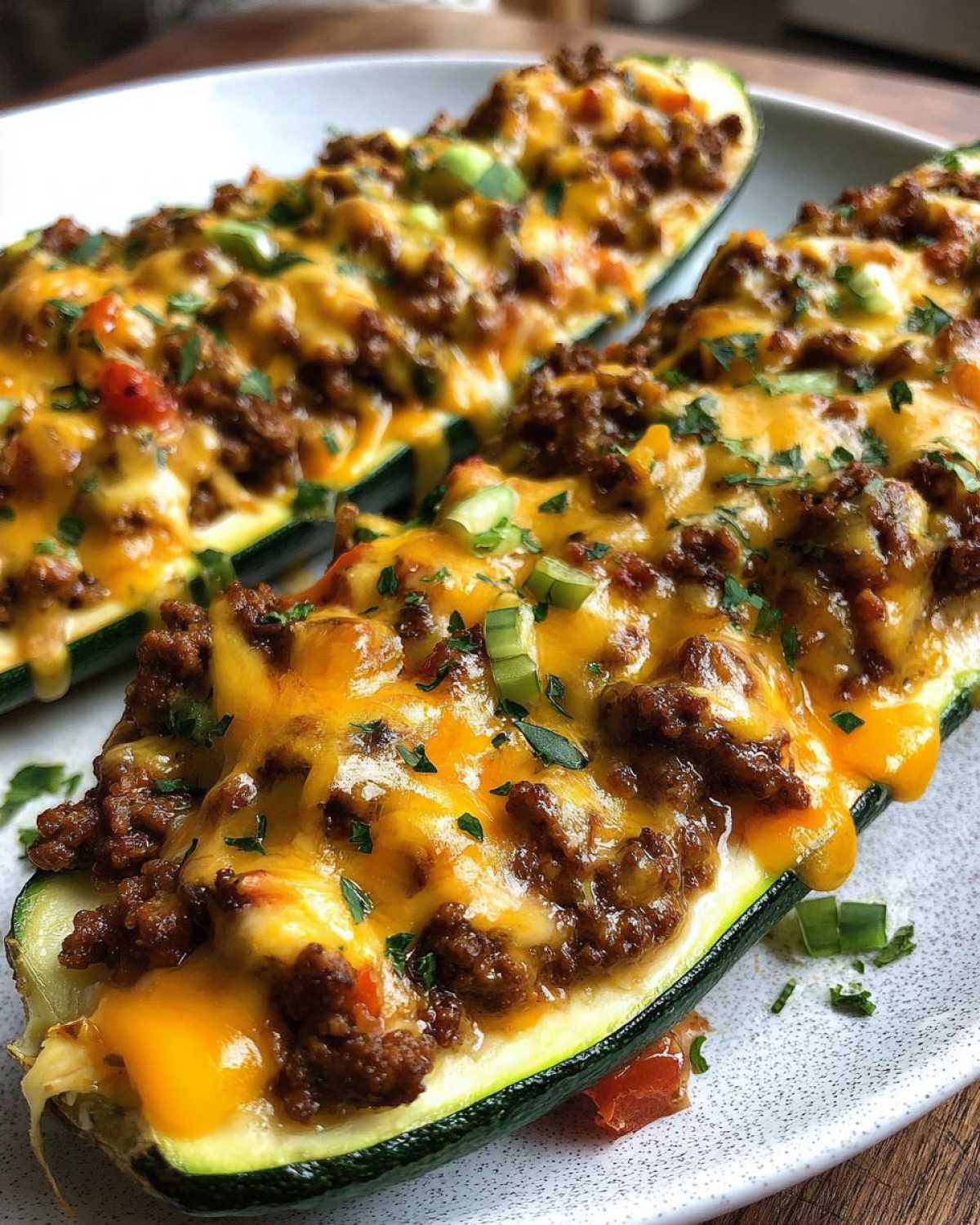 Taco Stuffed Zucchini Boats (Low-Carb Summer Meal) - detail 3