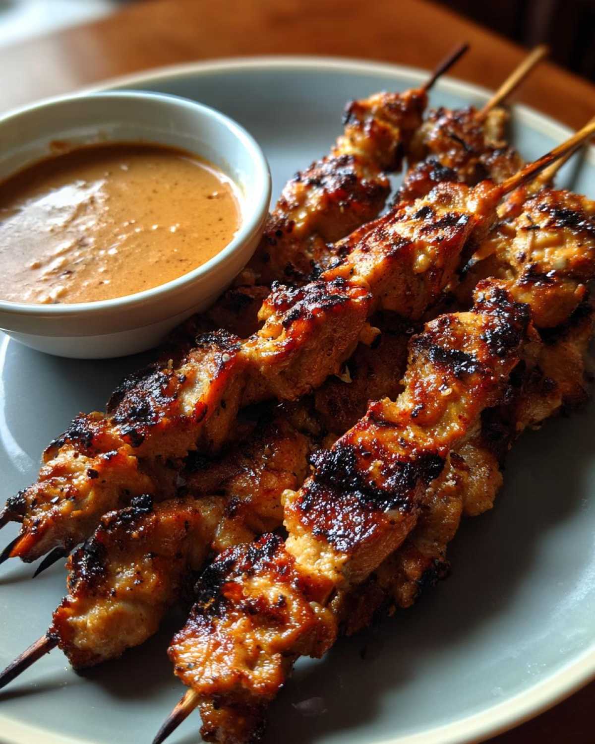 Thai Chicken Satay Skewers (with Peanut Sauce) - detail 1