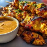 Thai Chicken Satay Skewers (with Peanut Sauce)