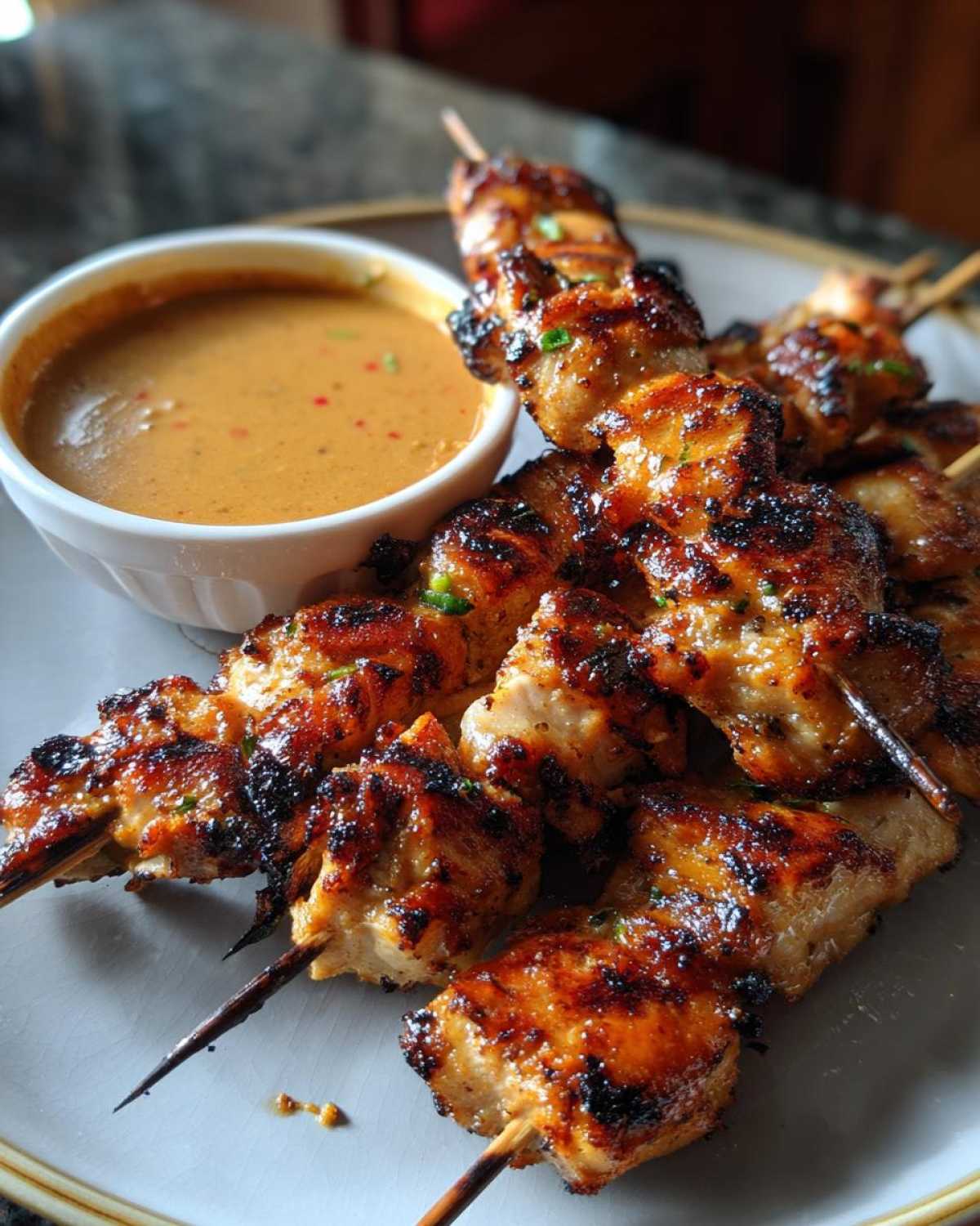 Thai Chicken Satay Skewers (with Peanut Sauce) - detail 2