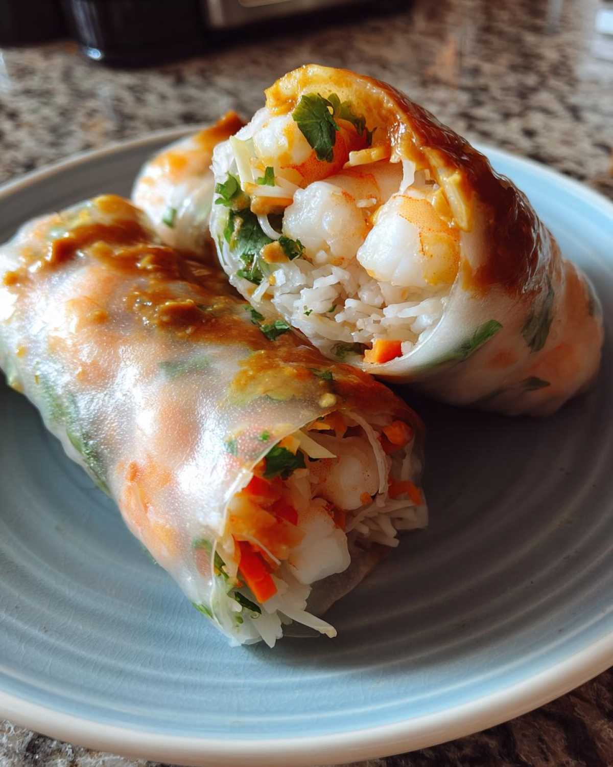Vietnamese Summer Rolls with Peanut Sauce - detail 3